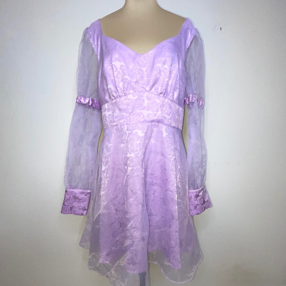 Fairy Goth Princess Dress L Purple Romantic Ethereal